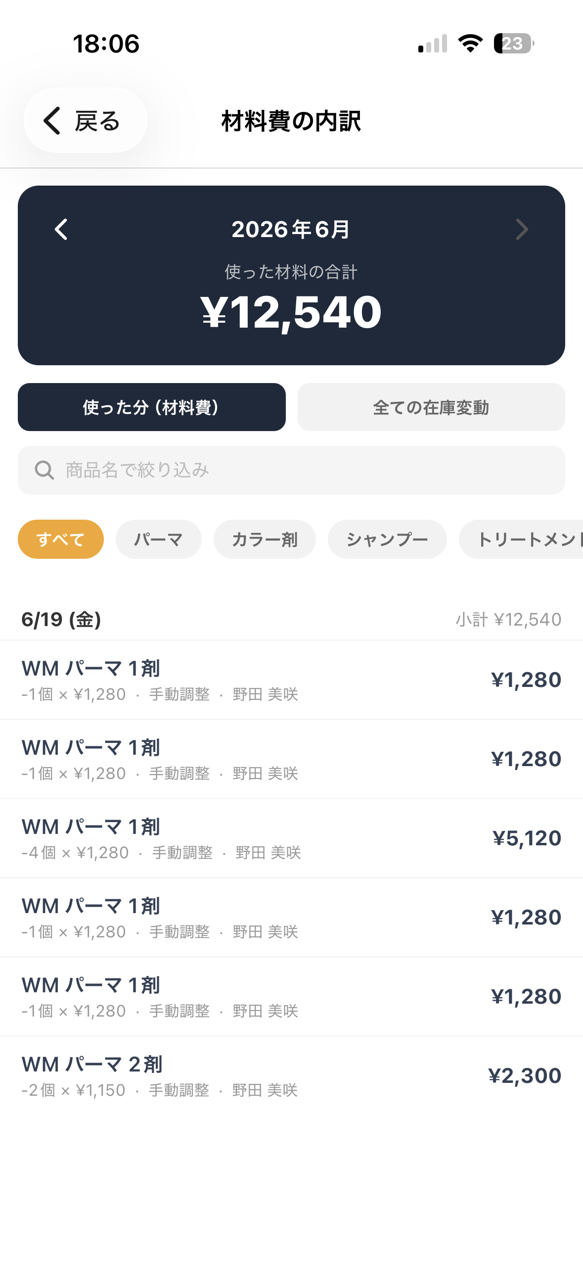 材料費ダッシュボードで全体像を把握